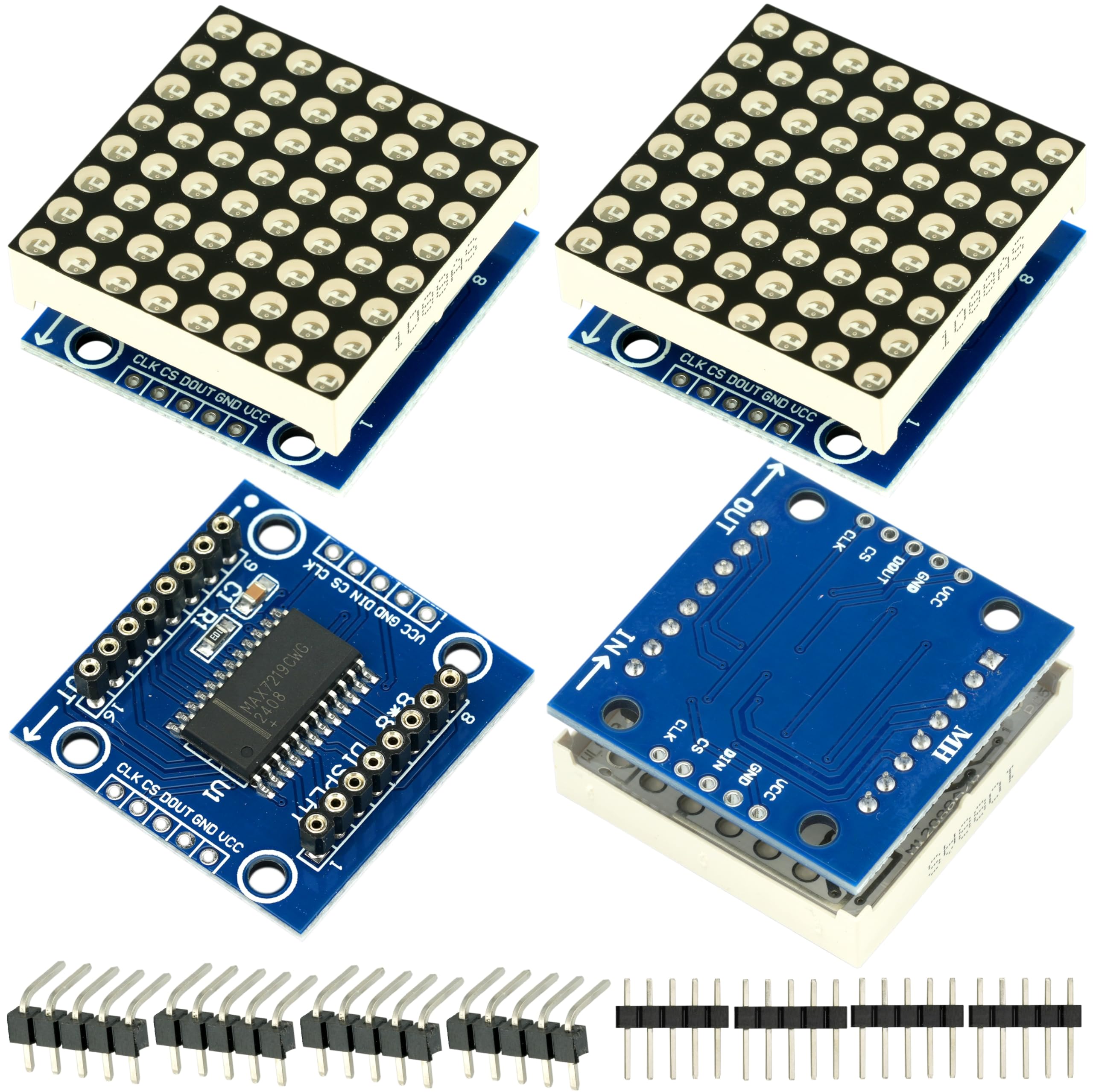 マールページ Amazon.com: WWZMDiB 4 Pcs 5V MAX7219 LED Matrix Panel 8x8 Display